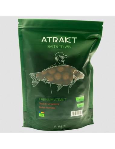 Boilies de Nadit Atrakt Premium, Squid & Strawberry, Tare, 1kg