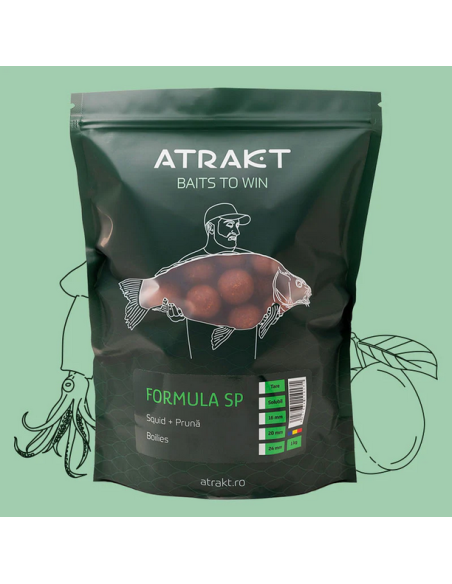 Boilies de Nadit Atrakt Formula SP, Squid & Plum, Solubil, 1kg Boilies de Nadit Atrakt Formula SP, Squid & Plum, Solubil, 1kg