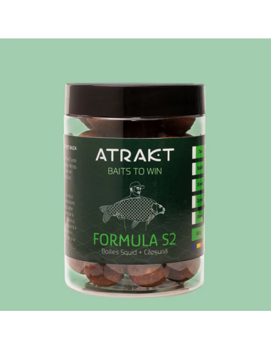 Boilies de Carlig Atrakt Formula S2, Squid & Strawberry, Solubil, 160g