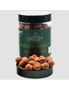 Boilies de Carlig Atrakt Premium Dumbell, Squid & Strawberry, Tare, 160g