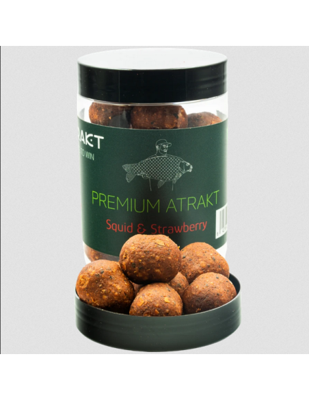 Boilies de Carlig Atrakt Premium Dumbell, Squid & Strawberry, Tare, 160g Boilies de Carlig Atrakt Premium Dumbell, Squid & Strawberry, Tare, 160g