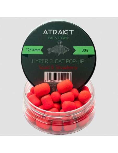 Pop-Up Atrakt Hyper Float, Squid & Strawberry, 12/14mm, 30g Pop-Up Atrakt Hyper Float, Squid & Strawberry, 12/14mm, 30g