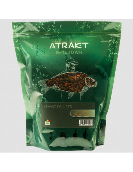 Mix Pelete Atrakt Combo Pellets, Choco Orange, 2/3/4mm, 900g Mix Pelete Atrakt Combo Pellets, Choco Orange, 2/3/4mm, 900g