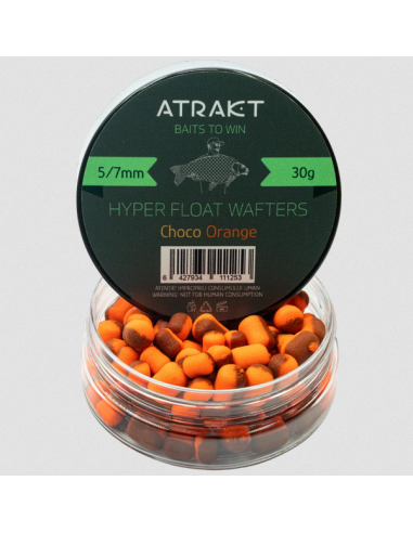 Wafters Atrakt Hyper Float, Choco Orange, 5/7mm, 30g