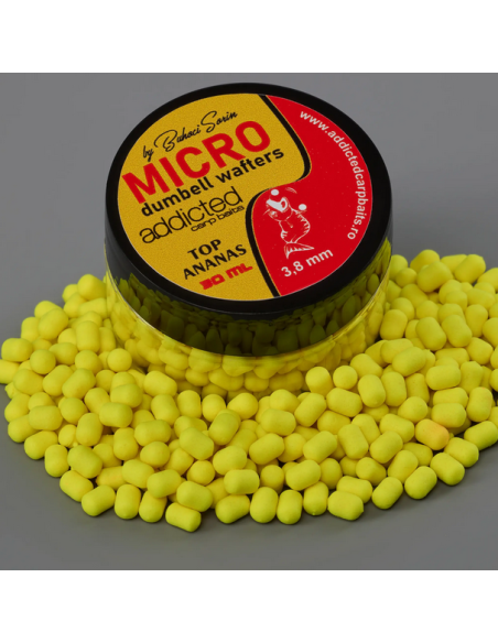 Micro Wafters Addicted Carp Baits, Ananas, 3.8mm, 30ml Micro Wafters Addicted Carp Baits, Ananas, 3.8mm, 30ml