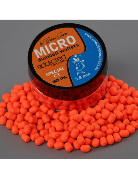Micro Wafters Addicted Carp Baits, Special C1, 3.8mm, 30ml Micro Wafters Addicted Carp Baits, Special C1, 3.8mm, 30ml