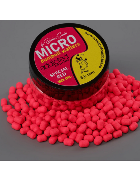 Micro Wafters Addicted Carp Baits, Special Red, 3.8mm, 30ml Micro Wafters Addicted Carp Baits, Special Red, 3.8mm, 30ml