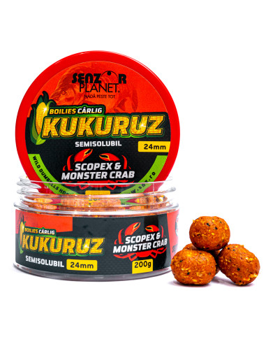 Boilies Pentru Carlig Senzor Planet Kukuruz, Scopex & Monster Crab, 200g