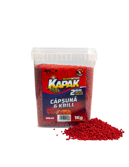 Pelete Cerealiere Senzor Planet Kapak, Capsuna & Krill, 2mm, 1kg Pelete Cerealiere Senzor Planet Kapak, Capsuna & Krill, 2mm, 1kg