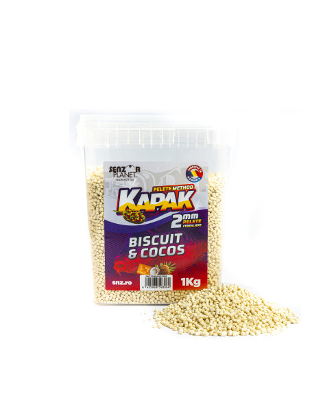 Pelete Cerealiere Senzor Planet Kapak, Biscuit & Cocos, 2mm, 1kg Pelete Cerealiere Senzor Planet Kapak, Biscuit & Cocos, 2mm, 1kg