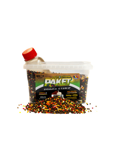 Mix Senzor Planet Paket Pelete Feeder Cereale & Fishmeal, 2mm, 660g + Activator Fishmeal & Garlic, 100ml