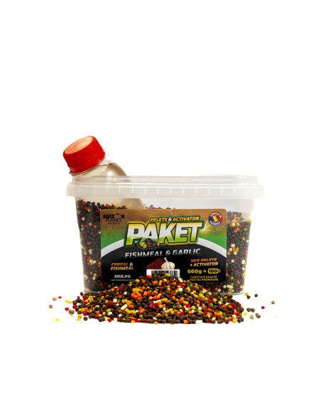 Mix Senzor Planet Paket Pelete Feeder Cereale & Fishmeal, 2mm, 660g + Activator Fishmeal & Garlic, 100ml