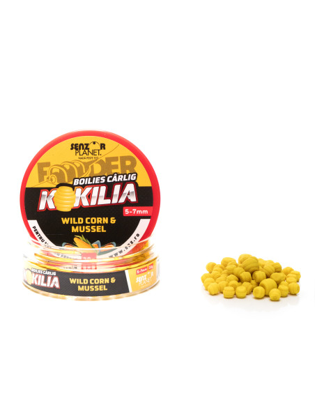Boilies Pentru Carlig Senzor Planet Kokilia Method Feeder, Wild Corn & Mussel, 5-7mm, 30g
