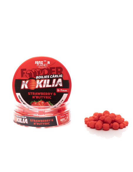 Boilies Pentru Carlig Senzor Planet Kokilia Method Feeder, Strawberry & N'Butyric, 5-7mm, 30g