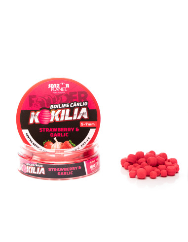 Boilies Pentru Carlig Senzor Planet Kokilia Method Feeder, Strawberry & Garlic, 5-7mm, 30g