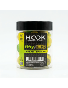 Boilies Critic Echilibrat Hook Baits Fifty-Fifty, Wasabi Banana, 16/20mm, 250ml