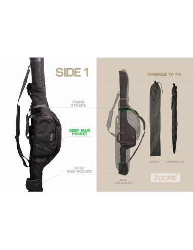 Husa lansete ZFish Carp Holdall 2 Rods Z-CORE Elite 12ft, 2 compartimente, 195cm