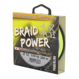Fir Textil Powerline Braid Power Galben Fluo 110m
