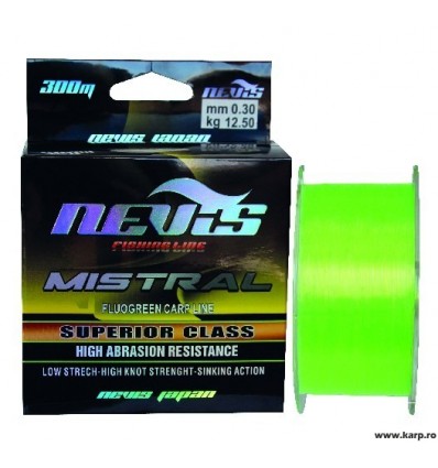 Monofilament Nevis Mistral Fluo Green 300m