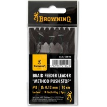 Carlige Legate Browning No.8 10cm 0.12mm Braid Feeder Leader Method Push Stop