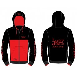 HANORAC CU GLUGA LUCKY JOHN RED&BLACK