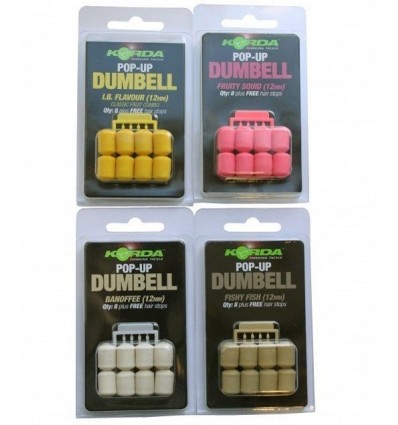 Pelete Flotante Korda Pop-up Dumbell + Free Hair Stops 12mm 8buc/plic