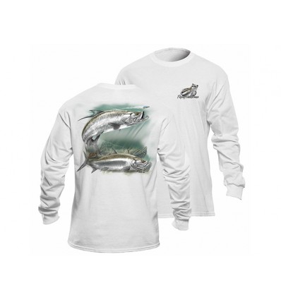 Flying Fisherman Tarpon White Long Sleeve Tee