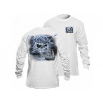 Flying Fisherman Midnight Angler Pirate White Long Sleeve Tee