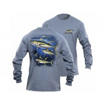 Flying Fisherman Yellowfin Tuna Indigo Blue Long Sleeve Tee