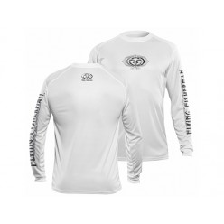 Flying Fisherman Logo Performance White Long Sleeve Tee