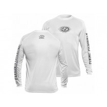 Flying Fisherman Logo Performance White Long Sleeve Tee