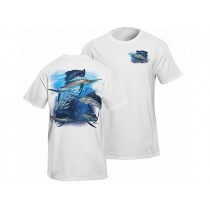 Flying Fisherman Sailfish Frenzy White Tee