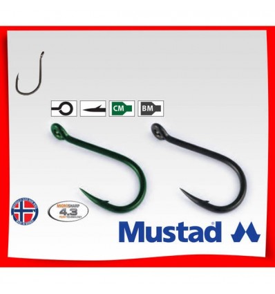 Carlige Mustad Carp Xv2 Chodda Cu Ochet Nichel Negru 10buc/plic