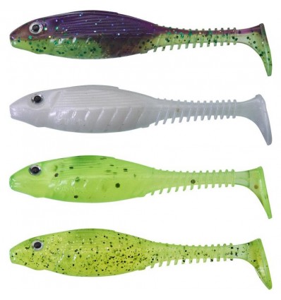Sensas Gunki Grubby Shad 8.5cm Dark Water Kit 4buc