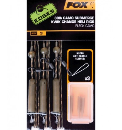 Montura Fox Edges Submerge Camo Leader Heli Rigs Kwik Change Kit 3buc/set
