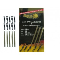 Select Baits Anti-tangle Sleeves and Standard Swivels Verde