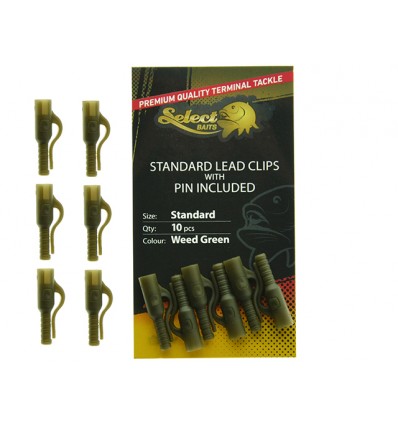 Clipsuri plumb pierdut Select Baits Standard Lead Clips Verde 10buc/plic