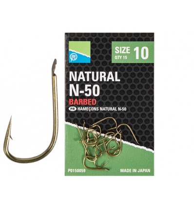 Carlige Preston Natural N-50 Hooks 15buc/plic