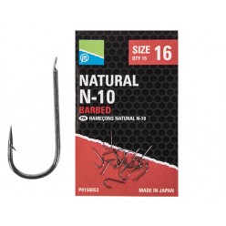 Carlige Preston Natural N-10 Hooks 15buc/plic