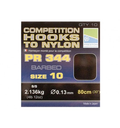 Carlige Preston Competition Hooks 344 To Nylon 10buc/plic