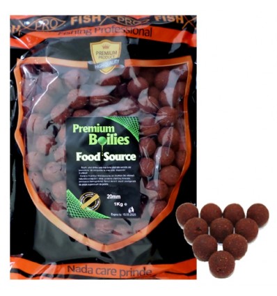 Boilies Premium Food Source 20mm 1kg