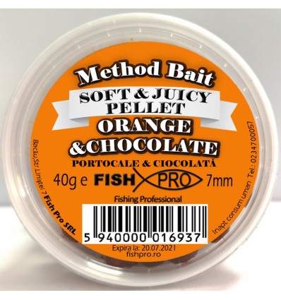Fish Pro Method Bait Soft Pellet 7mm 40g Orange Choco