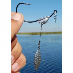 Jig Owner 5164 No.5/0 1/4oz Flashy Swimmer Blade Black Chrome 2buc/pachet 2