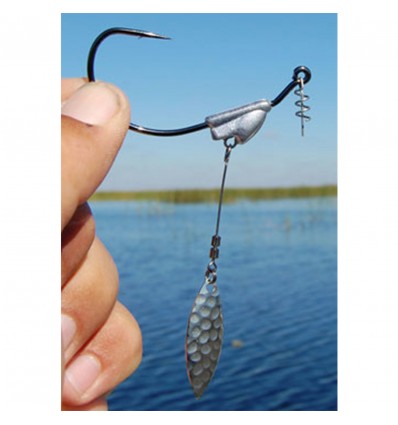 Jig Owner 5164 No.5/0 1/4oz Flashy Swimmer Blade Black Chrome 2buc/pachet