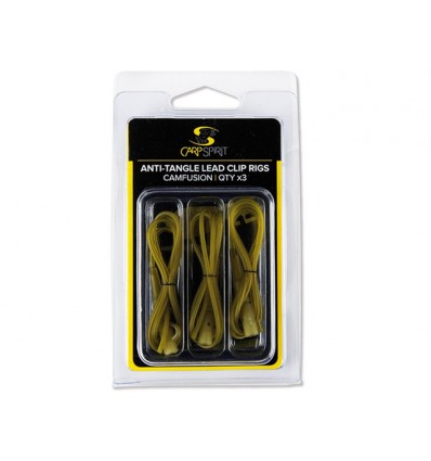 Set monturi Carp Spirit Anti Tangle Lead Clip Rig Weed Green 3buc