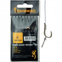 Carlige Legate Browning 10cm Feeder Method hook-to-nylon with boilie needle Bronze