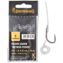 Carlige Legate Browning 10cm Feeder Method hook-to-nylon with pellet band Bronze