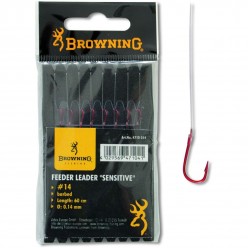 Carlige Legate Browning 60cm Feeder Sensitive hook-to-nylon Red