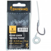 Carlige Legate Browning No.10 10cm 0.25mm Feeder Leader Method Power Pellet Band