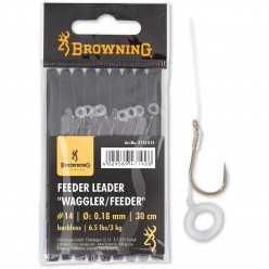 Carlige Legate Browning No.12 30cm 0.18mm Feeder Pellet Band